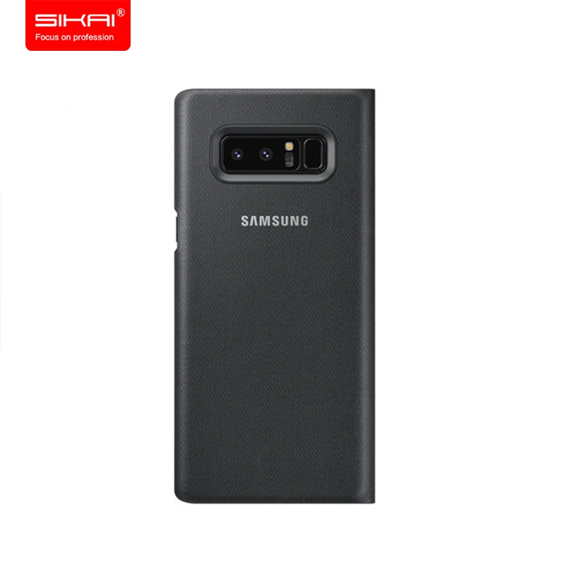SIKAI 100% Оригинальный светодиодный Чехол книжка для samsung Note 8 умный кожаный чехол