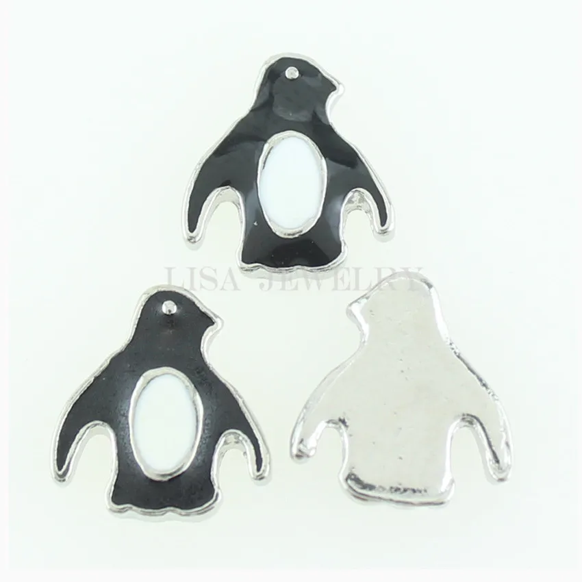 Модные плавучие подвески с милым пингвином для стеклянных медальонов 10