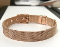 rose gold braclet DIY модный браслет из нержавеющей стали, детский элемент, браслеты для женщин, циркониевые браслеты, ювелирные изделия в подарок - Окраска металла: rose gold braclet
