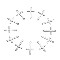 pandahall 50pcs 304 stainless steel links cross connector charms pendants for diy bracelet necklace earrings jewelry making