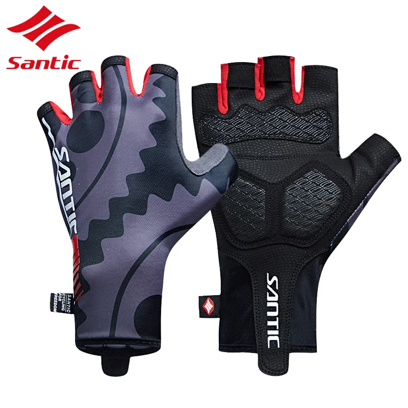 

Santic Men Cycling Gloves Half Finger Guantes Ciclismo Breathable Pro Road Bike Gloves Anti Slip Gel Palm Bicycle Gloves