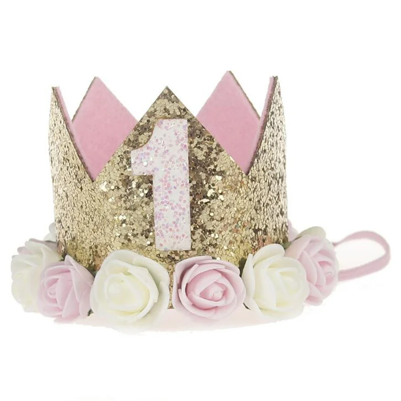 

1 pc Lovely Newborn Birthday Flower Elastic Crown Headband Hair Accessories Baby Girls Boys Unisex Party Headwear Wholesale