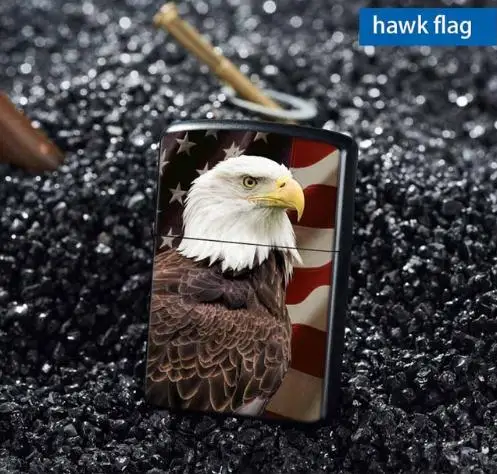 Tungsetn турбо USB Зажигалка классический флип ветрозащитный прикуриватель электронный нагревательный провод для курительной зажигалки - Цвет: hank flag