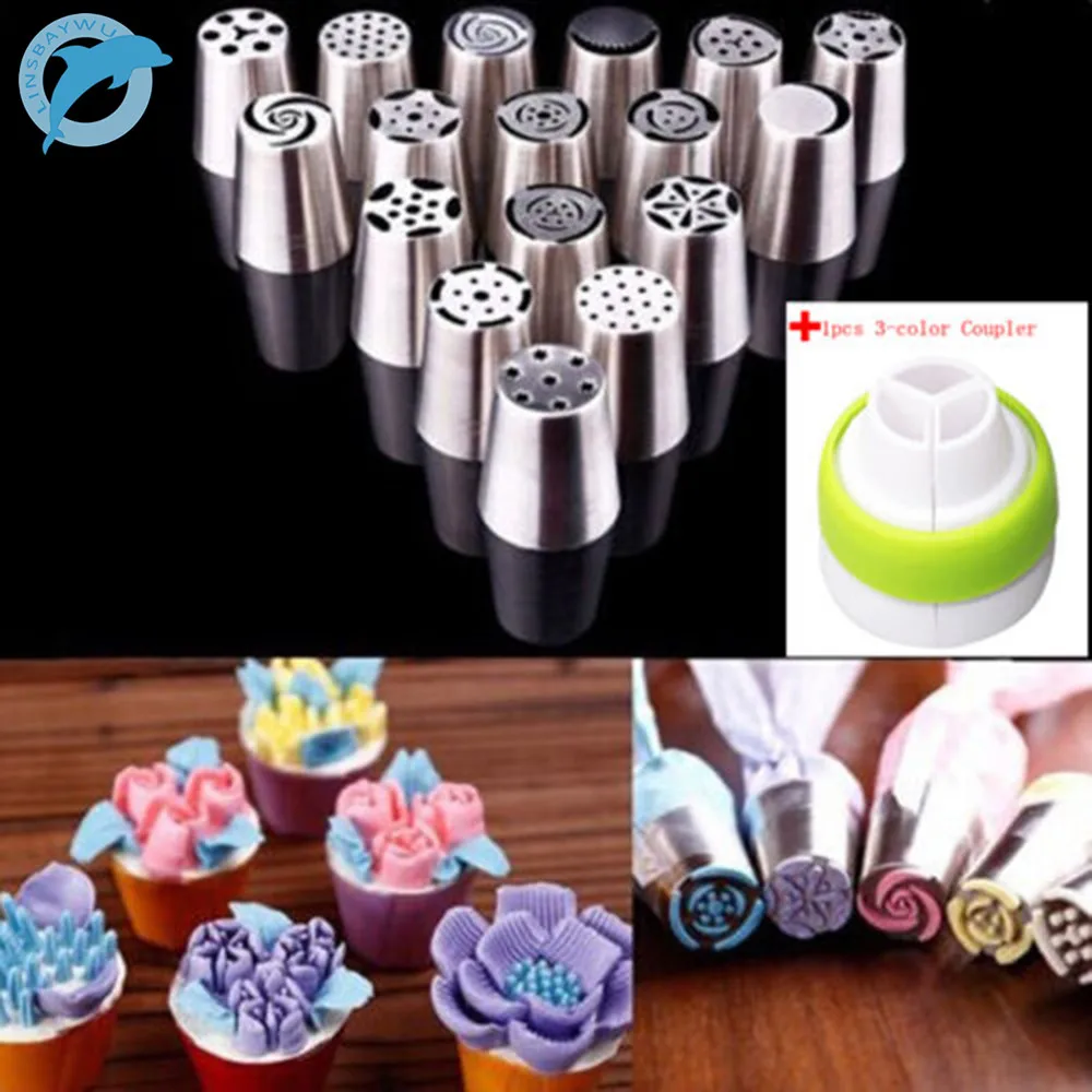 17 шт русский тюльпан нержавеющая сталь насадки торт ко дню рождения кекс