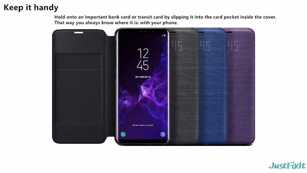 Светодиодный смарт-кожаный чехол для samsung Galaxy S9 S9+ S9 Plus G960 G965 светодиодный смарт-чехол С Откидывающейся Крышкой-кошельком умный кожаный чехол