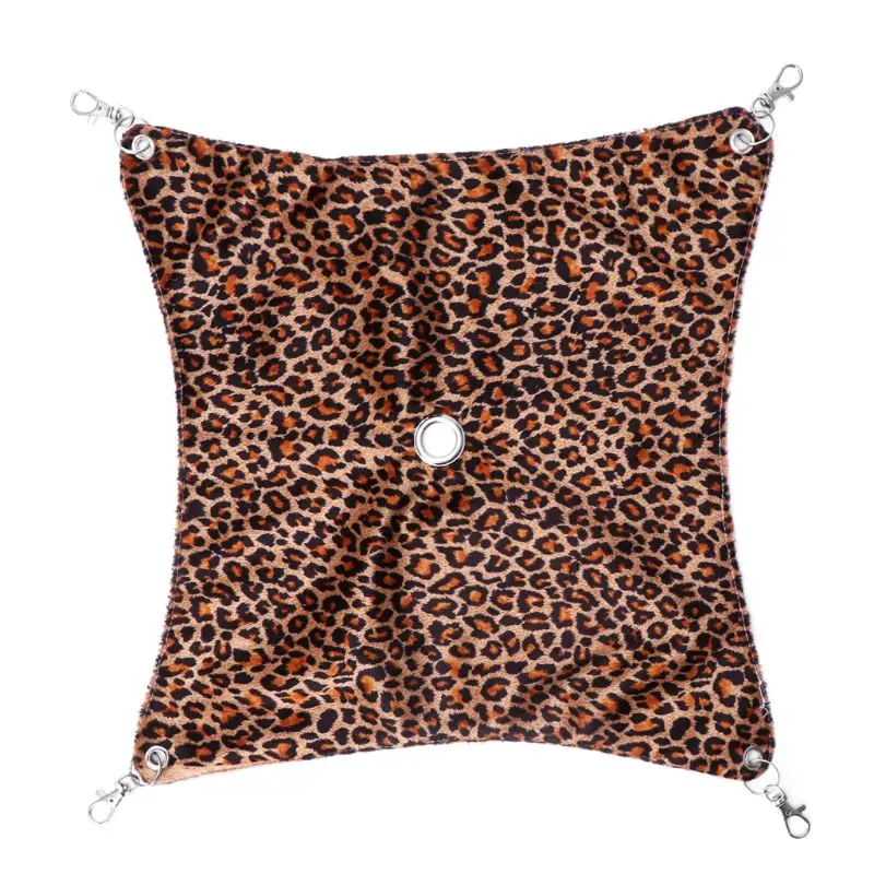 Leopard-L Подвесная койка для животных мягкие удобные флисовые маленькие животные белка хомяк спальная кровать качели игрушки играть отверстие подвесное украшение для клетки - Цвет: Leopard-L