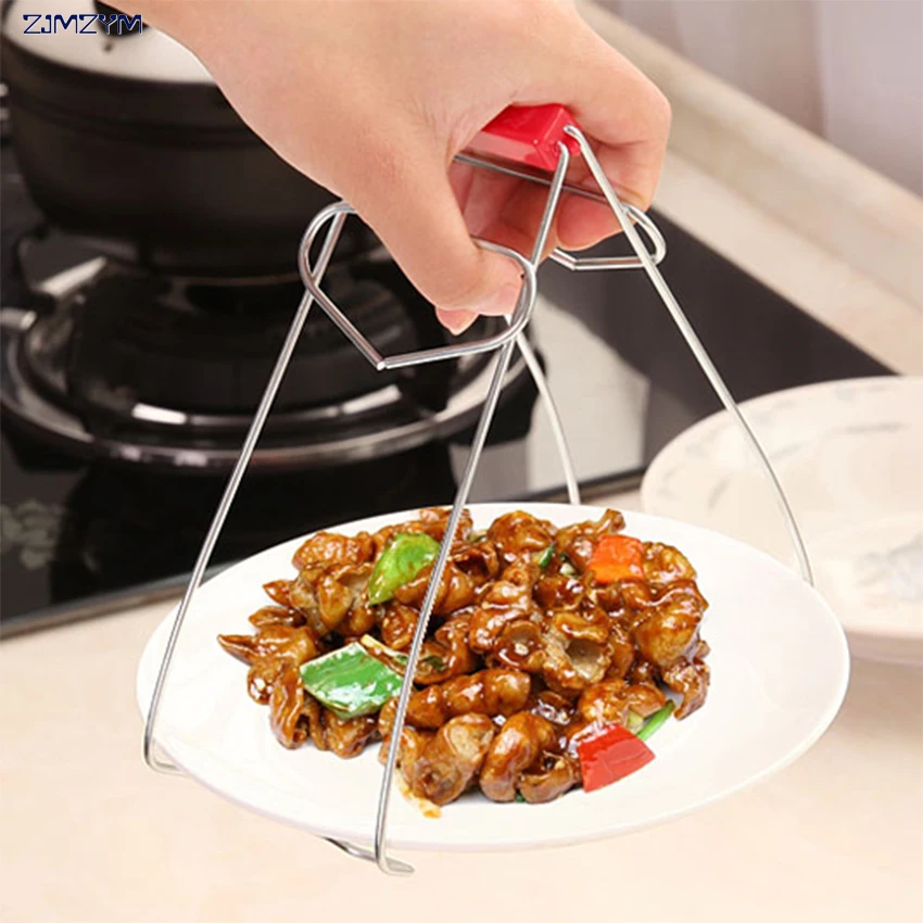 

1pc Useful Stainless Steel Bowl Dish Clip Pot Plate Holder Kitchen Helper Carrier Hot Protection Cooking Tool