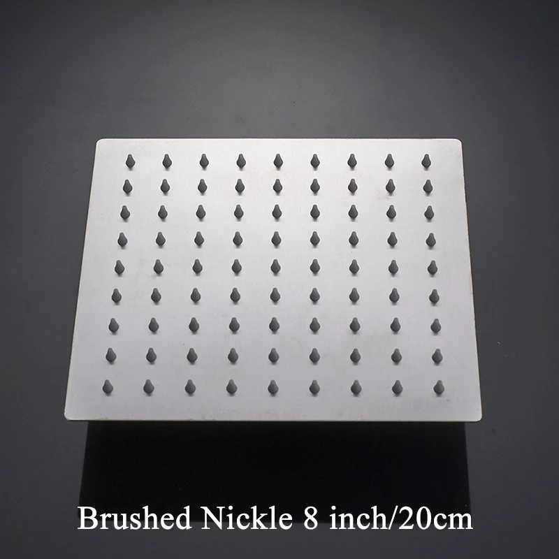 Brushed Nickle8 inch Uythner Насадки для душа 6/8/10/12 дюймов Роскошные ультратонкие квадратная ливневая Насадки для душа Нержавеющая сталь Chrome Аксессуары для ванной раковины - Цвет: Brushed Nickle8 inch
