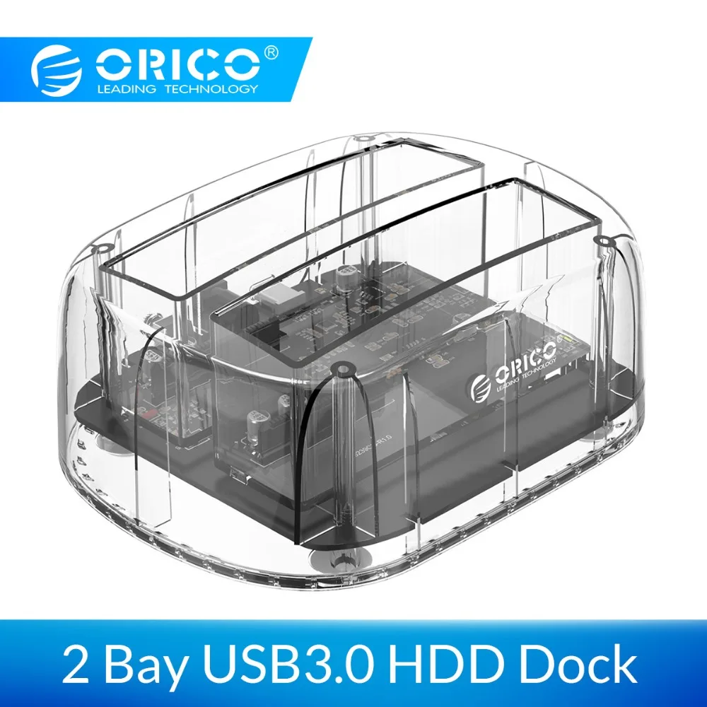 ORICO 2-Bay HDD док-станция SATA для USB 3,0 адаптер для 2," 3,5" HDD SSD Внешний корпус жесткого диска док-станция