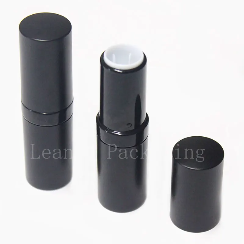 DIY empty round black lipstick tube containers, lip balm bottle high quality cosmetic makeup lip stick container, lipstick holder