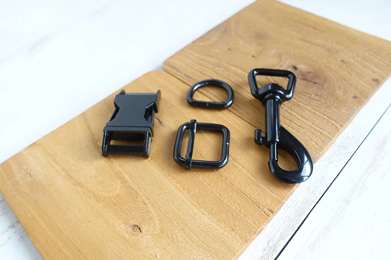 metal buckle+adjust buckle+D ring+metal dog clasp/set)quick-release buckle customized personal details diy pet supplies