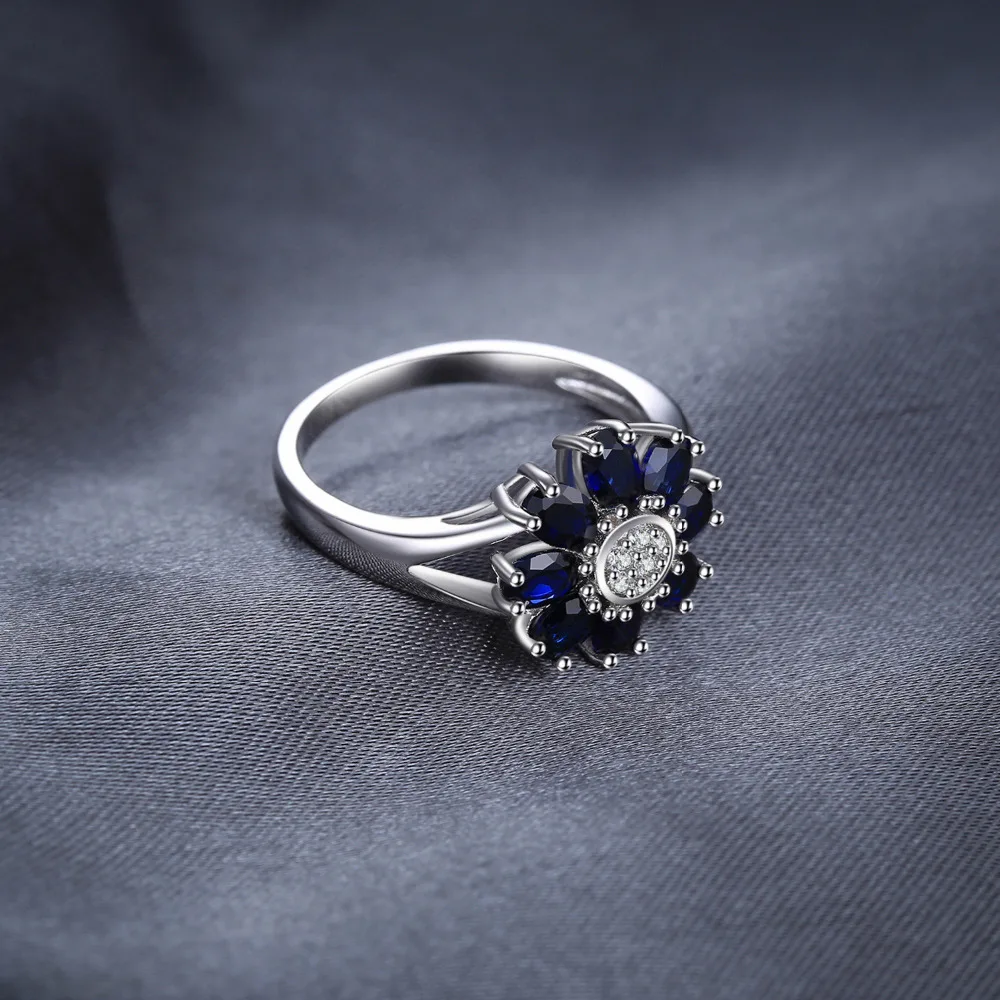 Jewelrypalace 4.6ct Овальный Форма создания сапфир цветок запахом заявление кольцо