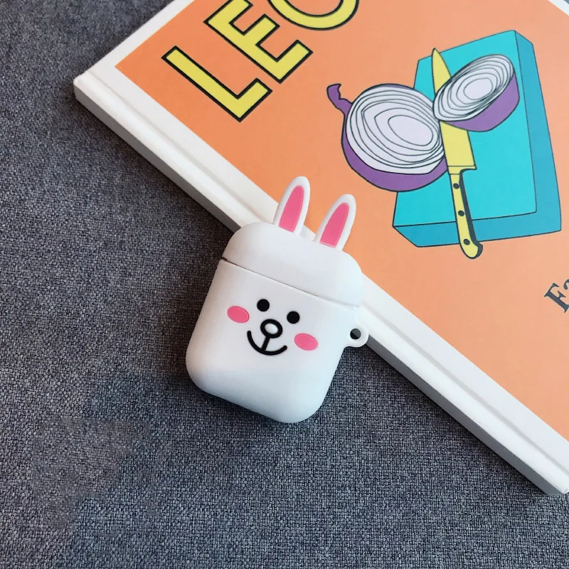 Чехол KISS мягкий мультяшный защитный чехол для Airpods мини восхитительный чехол для наушников сумка для наушников Наушники-вкладыши зарядный чехол s Box - Цвет: White Rabbit