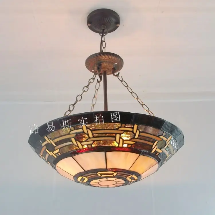 45 см античный Tiffanylamp люстра кофе скандинавские антиностальгические стеклянные