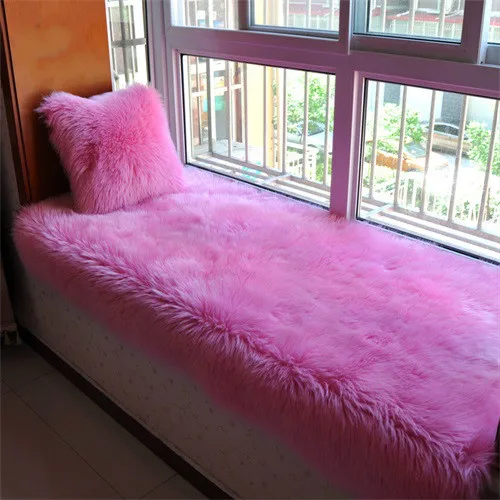 Deep pink per pic Разноцветная однотонная накидка для дивана из длинного меха, чехлы для дивана из пушистого искусственного меха, чехлы для дивана, S-296 - Цвет: Deep pink per pic