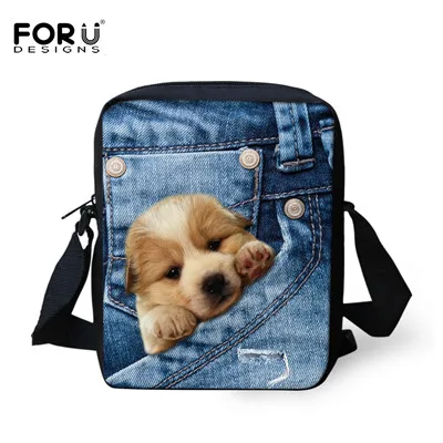 FORUDESIGNS/горячая распродажа, женские сумки-мессенджеры с 3D изображением животных, кошачья собака, голова, кросс-боди, забавные сумки для путешествий, женские маленькие сумки, женская сумка - Цвет: CC1675E