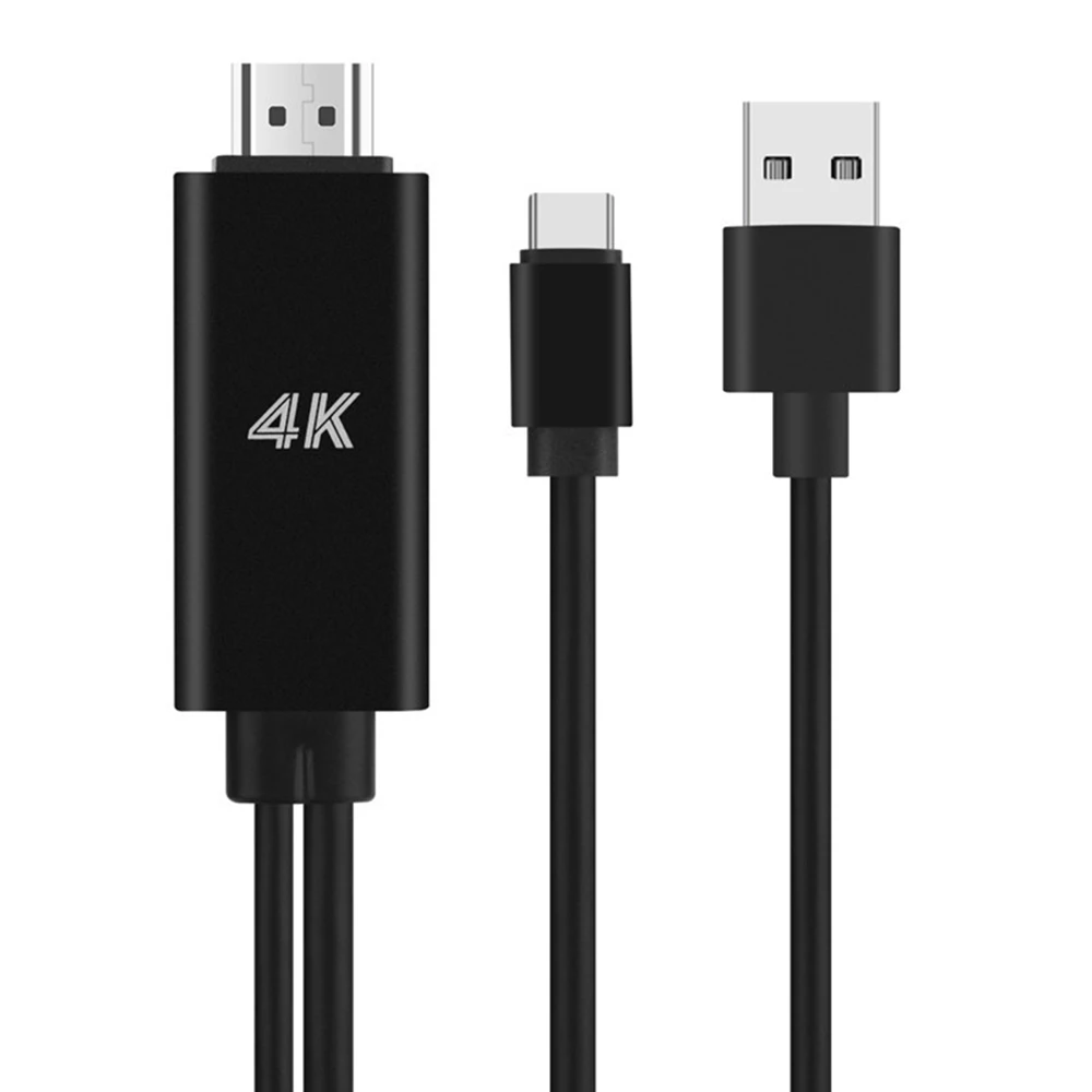 1 шт. USB C Тип с разъемами типа и HDMI 4 K кабель HD ТВ цифровой аудио видео адаптер для