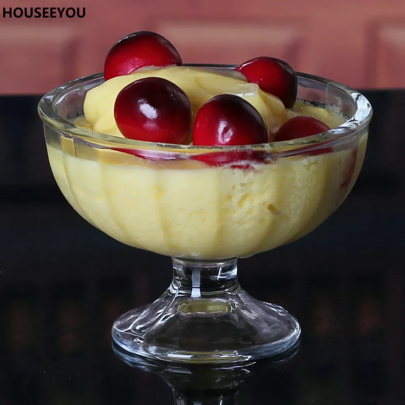 Стеклянная Чаша для мороженого Салатница фруктов посуда домашнего ресторана