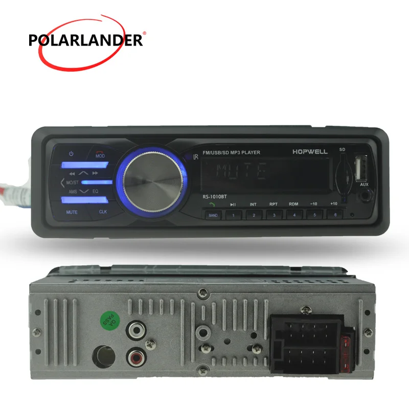 1010BT 1Din Автомобильный стерео In-Dash MP3 Аудио плеер ЖК-экран FM-радио Bluetooth AUX Dual USB ISO RCA с