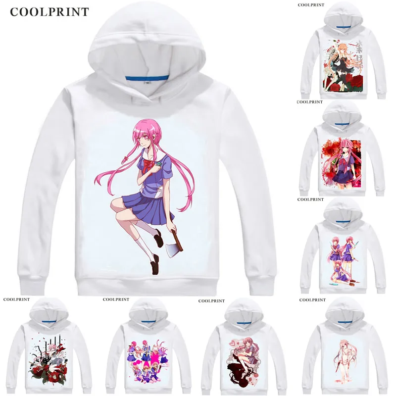 COOLPRINT дневник будущего Mirai Никки толстовки с капюшоном короткая футболка героями