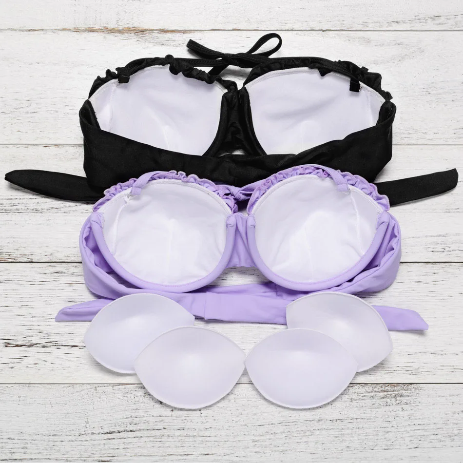 Push Up двойной Мягкий Купальник Сексуальная Для женщин с принтом из двух частей