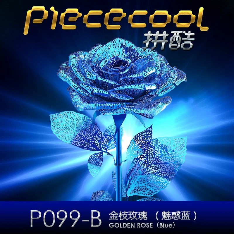 Металлическая 3D-головоломка Piececool сделай сам красная синяя золотая