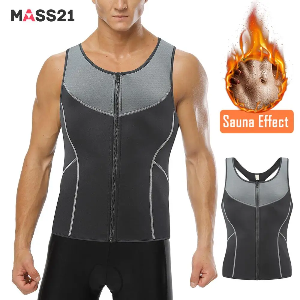 Мужской банный костюм MASS21 корсет из неопрена для похудения на молнии сауны