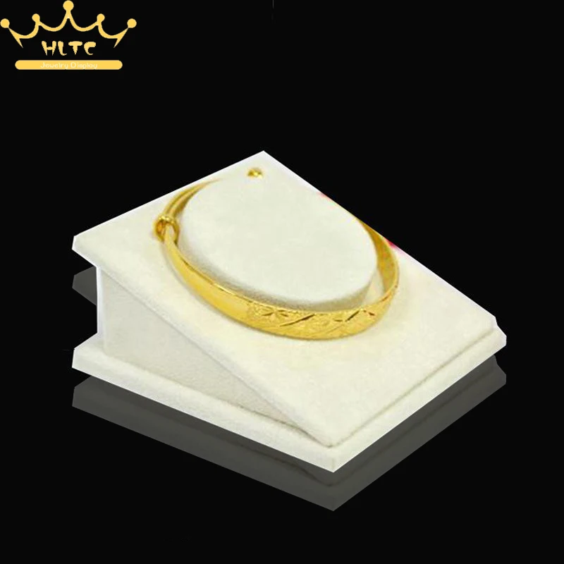 

high quality beige velvet jewelry display set in count showcase for necklace stand pendant holder jewelry organizer cases
