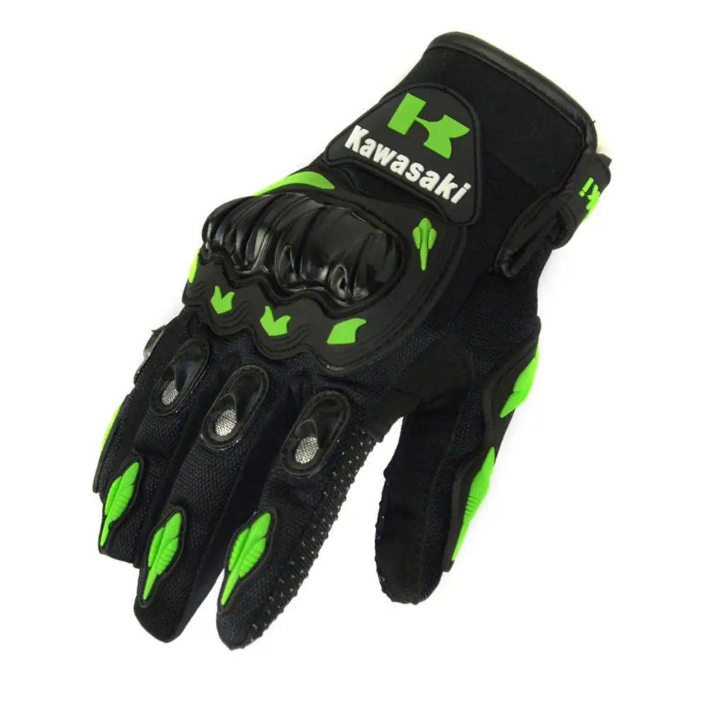 Лидер продаж, перчатки Kawasaki, модные, новые, полный палец, мотоциклетные перчатки, для мотокросса, Luvas Guantes, мотоциклетные защитные шестерни, перчатки - Цвет: green