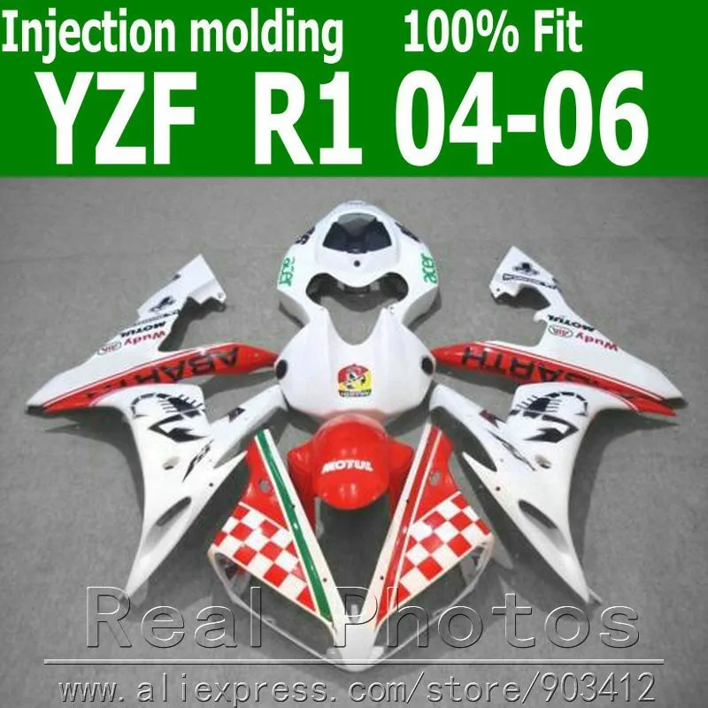 Бесплатная доставка комплект обтекателей для YAMAHA литьё под давлением YZFR1 2004-2006