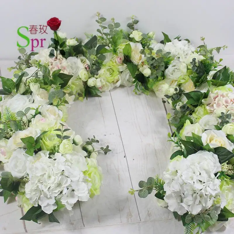 

SPR Free Shipping road lead arch and row flowers 2m/lot wedding decoration flower wall backdrop table centerpiece flore