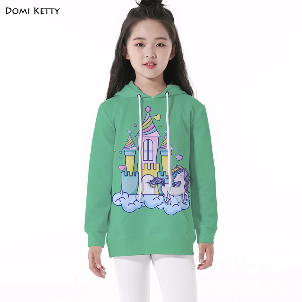 Domi Ketty/Детские толстовки с капюшоном повседневные длинными рукавами для девочек