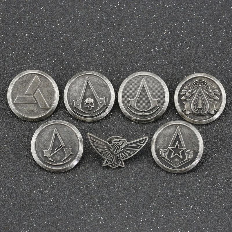 

Valhalla Odyssey брошь заколка Abstergo Рыцари Templar Master Eagle логотип значок Altair Ezio включает Дезмонд Майлз ювелирные изделия оптом