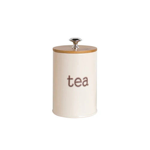 WHITE-TEA Креативные деревянные емкости для хранения, стальные кухонные принадлежности, Многофункциональные цветные банки для чая, кофе, сахара, квадратный футляр, чехол для дома - Цвет: WHITE-TEA
