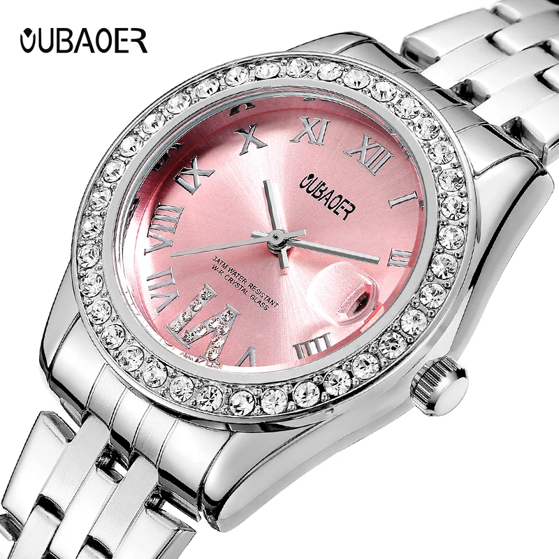 Бренд oubaoer часы relojes mujer 2017 женские наручные кварцевые horloge saat | Наручные