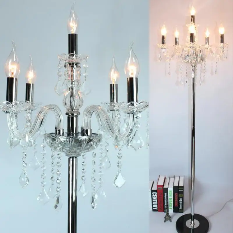 Современные светодиодные свечи торшер для гостиной свадьбы хрустальный