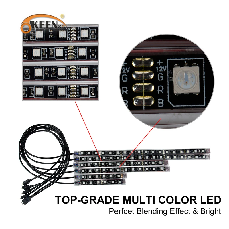 Светодиодный светильник OKEEN 6 шт. 24 цвета с пультом ДУ|underbody led|underbody neon lightsunderbody lights