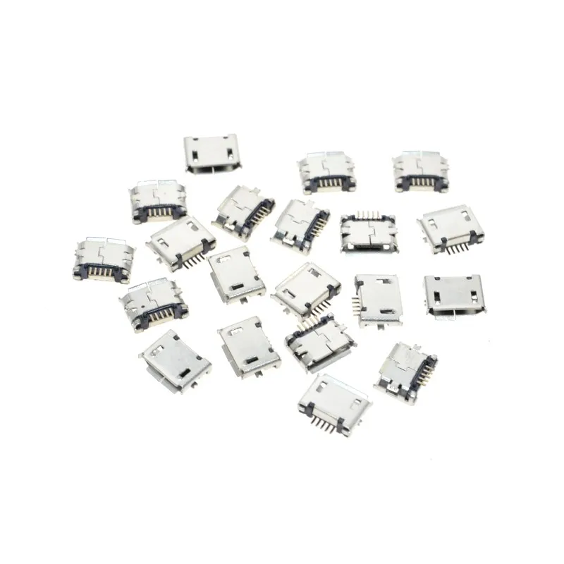 Гнездовой порт Micro USB Тип B 5 контактный 180 градусов SMD SMT пайка монтаж печатной