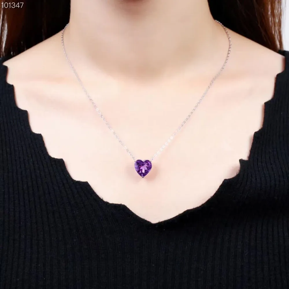 

gemstone jewelry wholesale SGARIT brand luxury classic 925sterling silver purple amethyst natural crystal charm pendant necklace