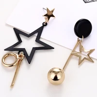 hot five pointed star metal tassel drop earrings statement jewelry for women gift fashion geometry asymmetry jewelry new2019