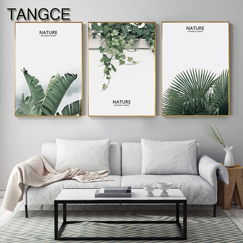 

Nordic Plant Green Leaf Canvas Painting Modern Posters and Prints for Living Room Pop Decor Wall Art Mural Plante Verte Affiche
