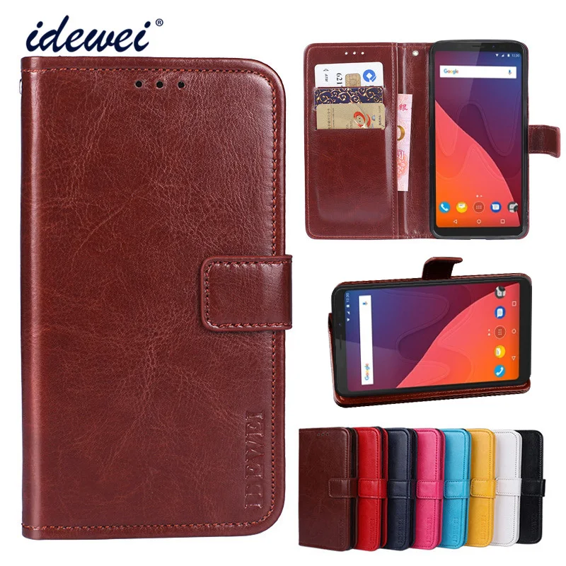 Idewei для Wiko sunny2 чехол 4.0 ''Бизнес Стиль Стенд Флип кожаный бумажник Coque Крышка
