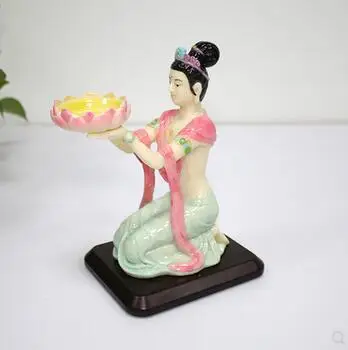 

Resin Handicraft fairy holder candlestick lamps ghee holder painted furniture interior decoration statues sculpture Home wedding