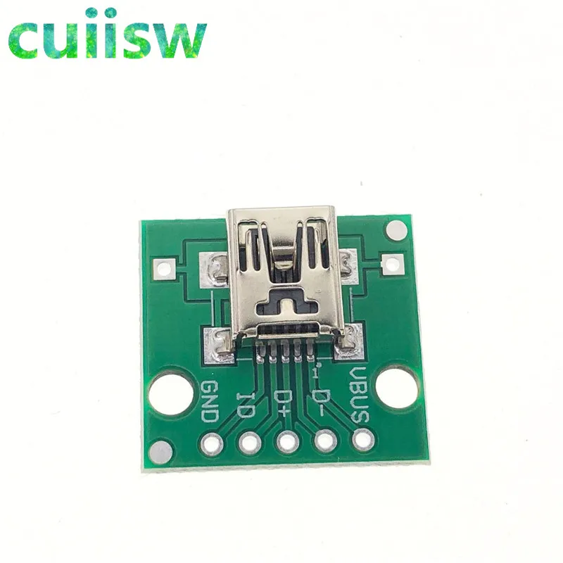 Cuiisw 10 шт мини USB для DIP адаптера 5pin гнездовой разъем конвертер печатной платы типа