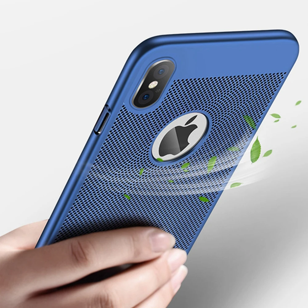 2019 полые рассеивания тепла Жесткий PC для IPhone X 10 8 7 6 XS max XR S Plus 5S SE матовый чехол