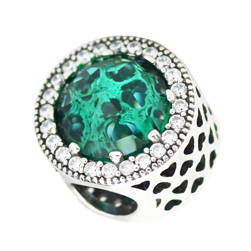 CKK Fit Pandora браслет зеленый Rediant Hearts Подвески Серебро 925 стерлингового серебра бусины для изготовления ювелирных изделий ювелирное изделие plata