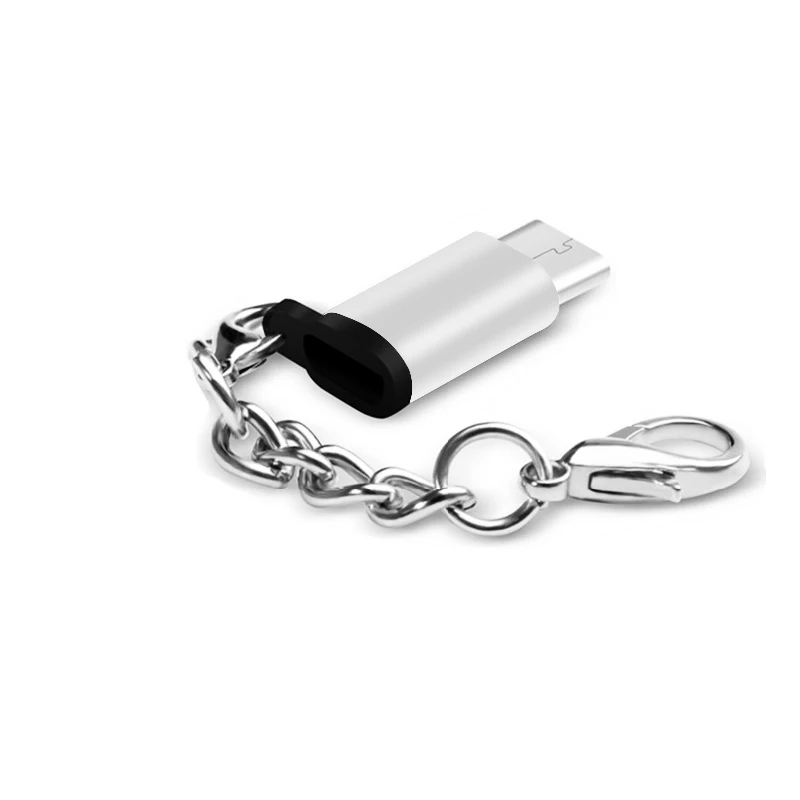 VBNM USB 3,1 C-type OTG адаптер Micro USB-type C Мужской адаптер с цепочкой для samsung S9 Note 8/S8+/LG G5 G6 V20 huawei - Цвет: 1pc Light gray