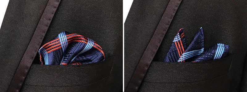 20 цветов Мужской Hanky проверяет, плед полосатый шелковые костюмы Свадебный квадратный Карманный вечерние носовой платок Одежда Аксессуары Шарф