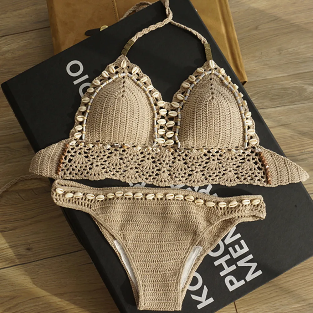 Женское бикини ручной работы сексуальное вязаное женский купальник 2019|beachwear