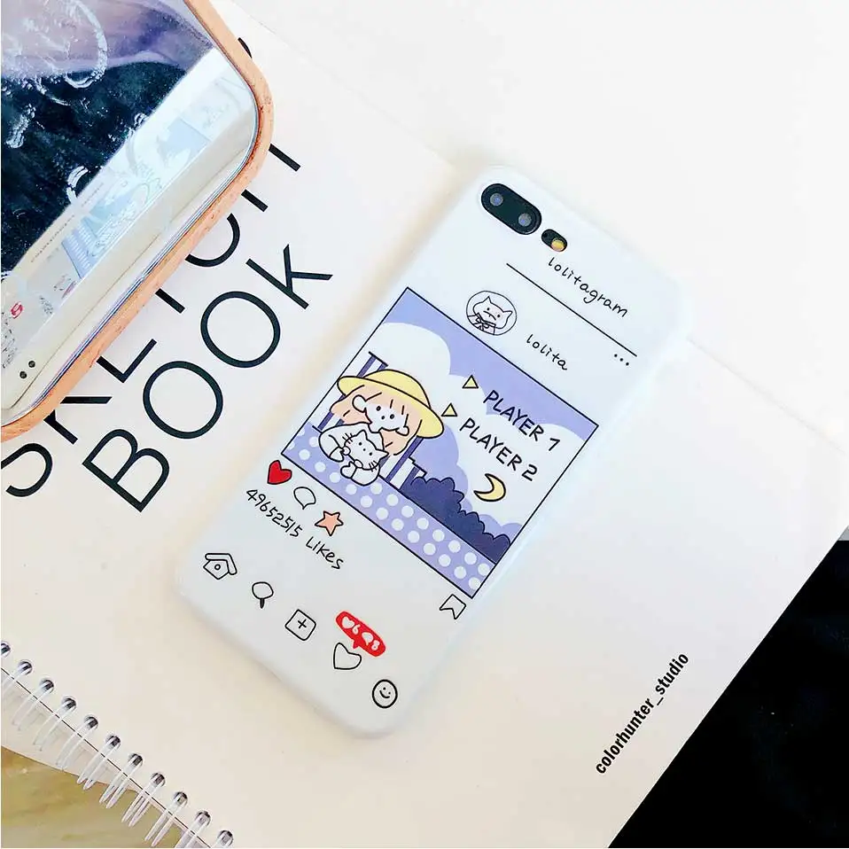 White silicone cartoon protective case For iPhone 6 6S 7 8 Plus Phone Case X Funda 6s Capa Covers |